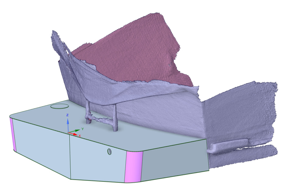 在Ansys SpaceClaim中创建万博的3D模型，并加入到3D扫描